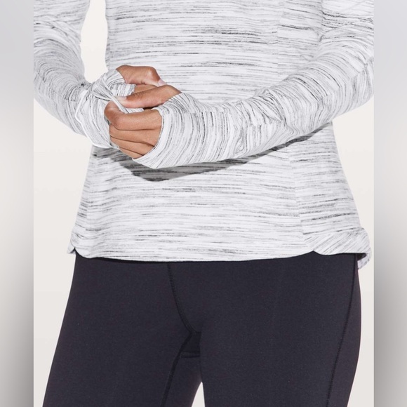 Lululemon Runderful Long Sleeve - Size 10 White/Gray - Picture 4 of 13